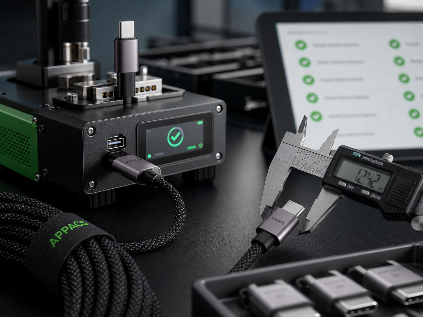 APPACS cable quality control testing station