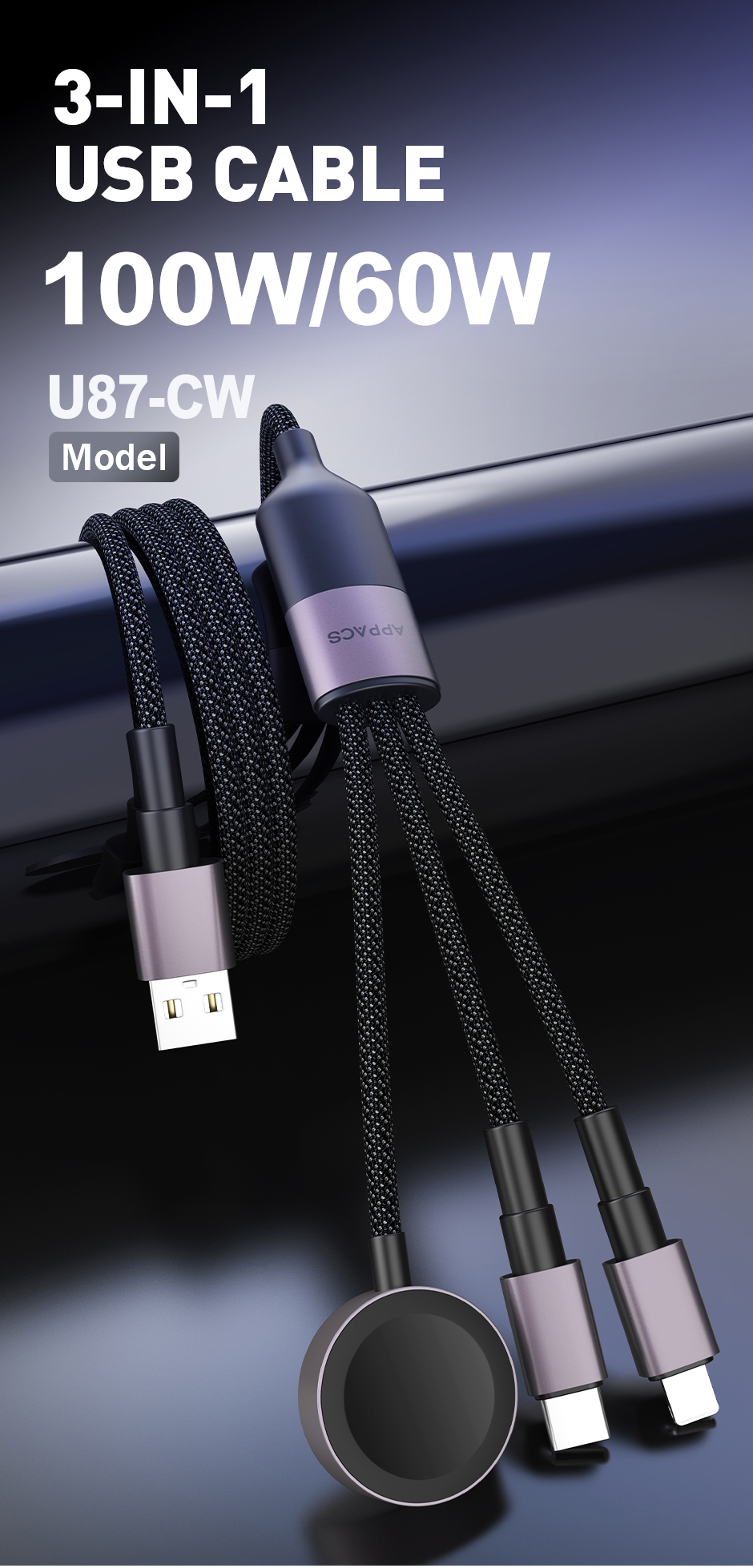 U87-CW100W Watch Charging Cable application scene