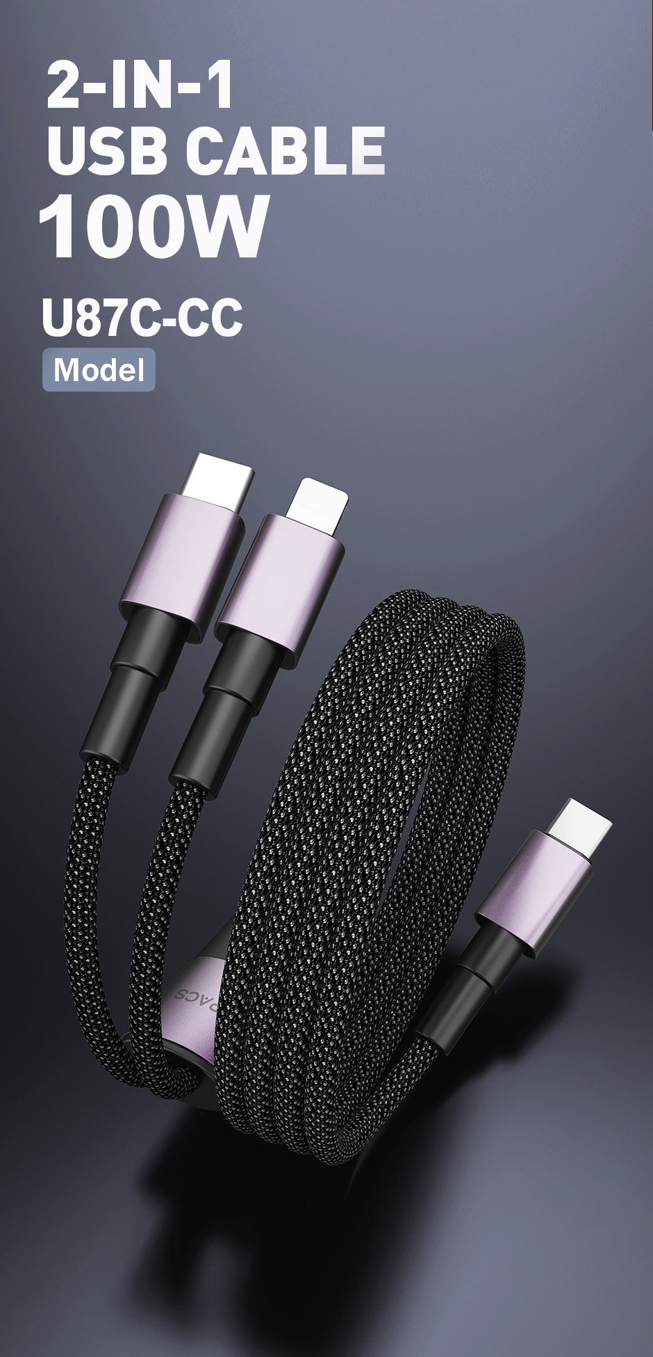 U87C-CC Dual USB-C Charging Cable application scene
