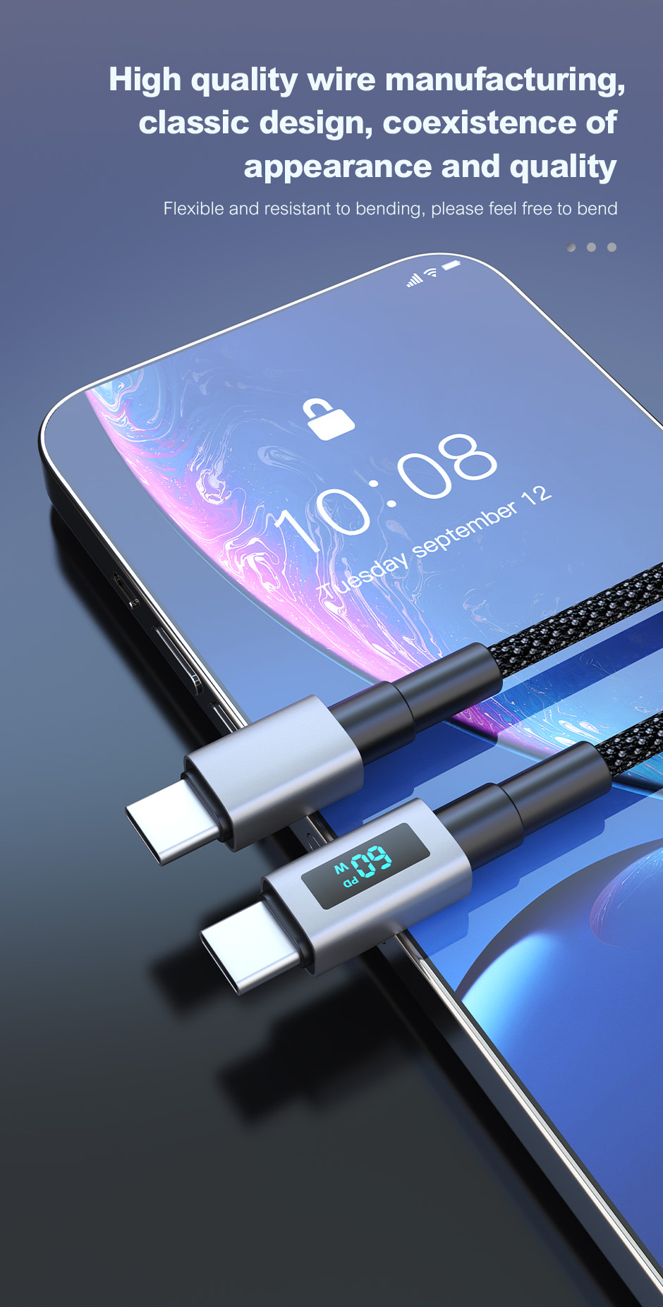 U87D LED Display Fast Charging Cable detail image 3