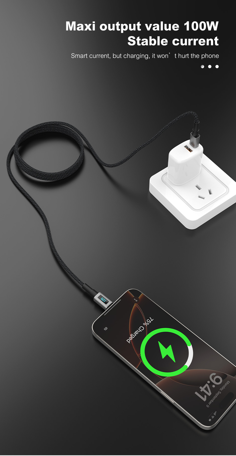U87D LED Display Fast Charging Cable detail image 5