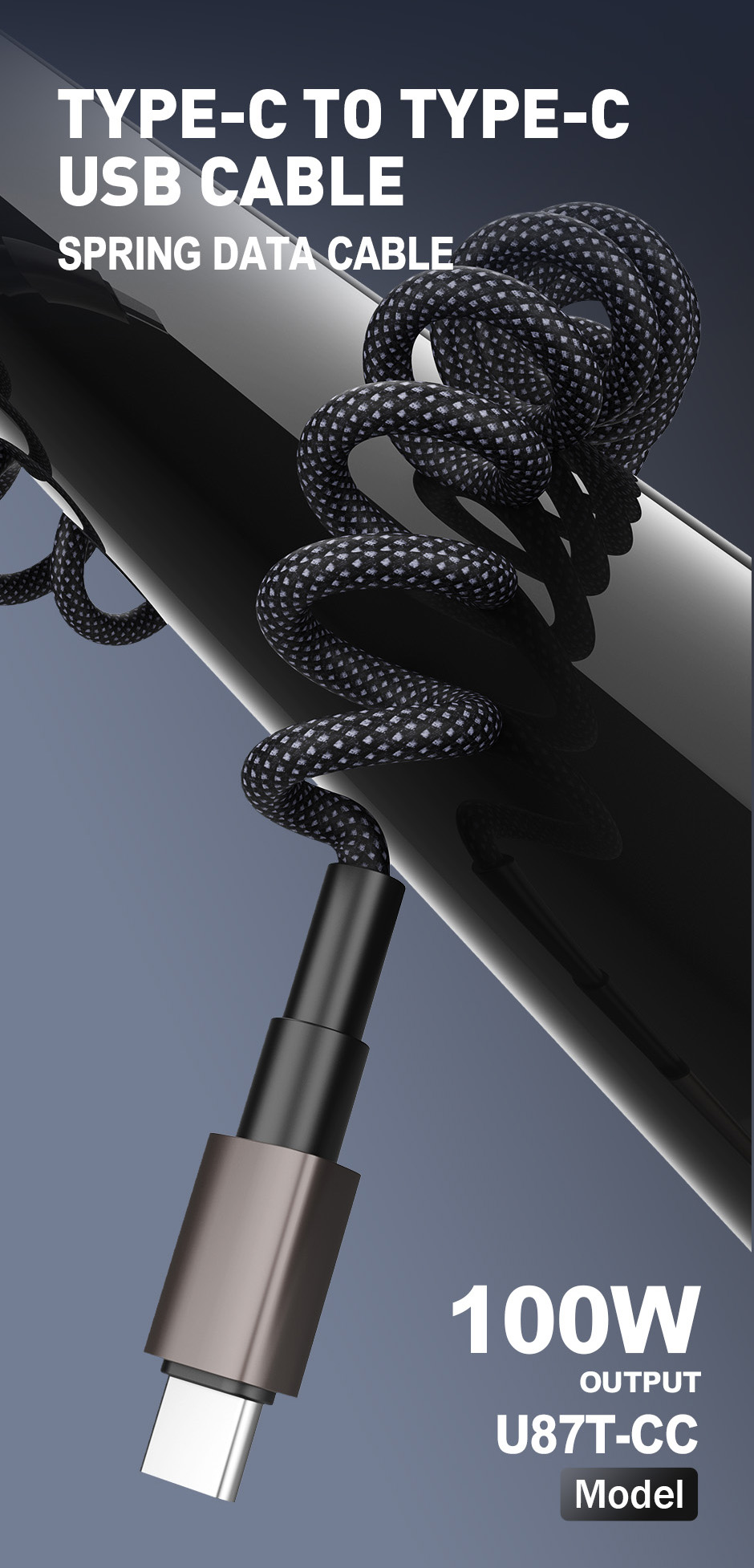 U87T-CC Coiled USB-C Cable application scene