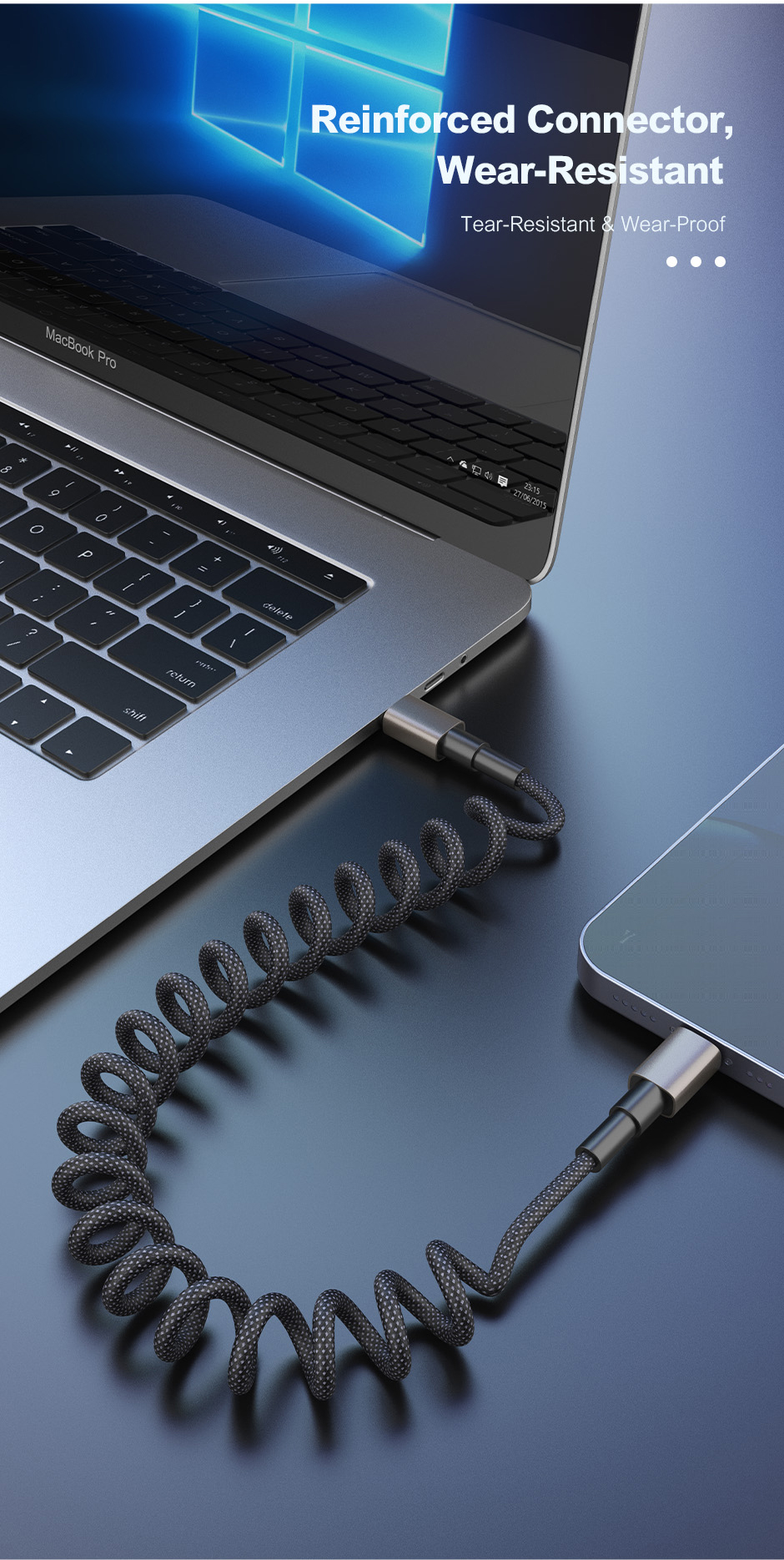 U87T-CC Coiled USB-C Cable detail image 3